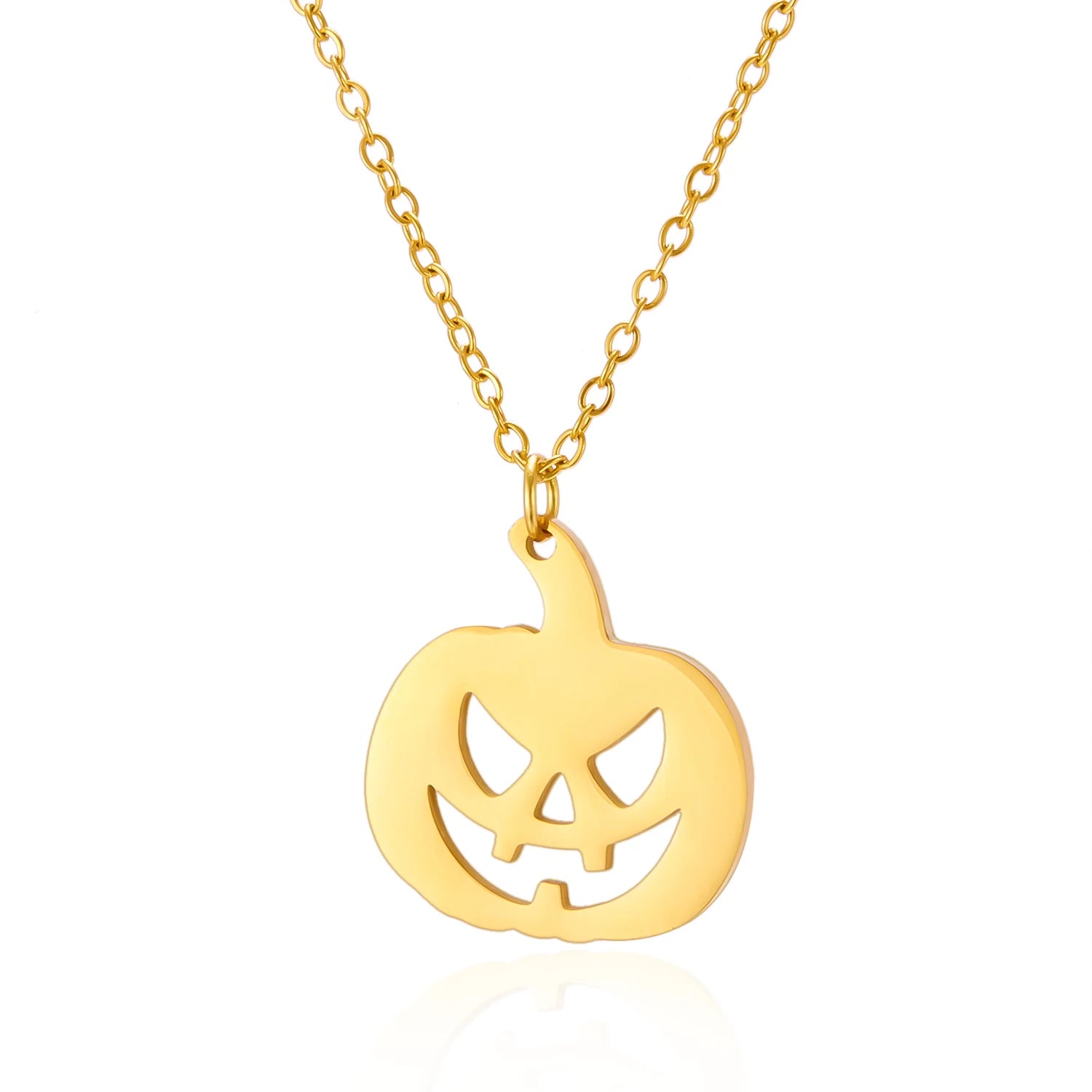 Stainless Steel Simple Personalized Ghost Pendant Necklace For Women Men Funny Pumpkin Clavicle Choker Halloween Party Jewelry