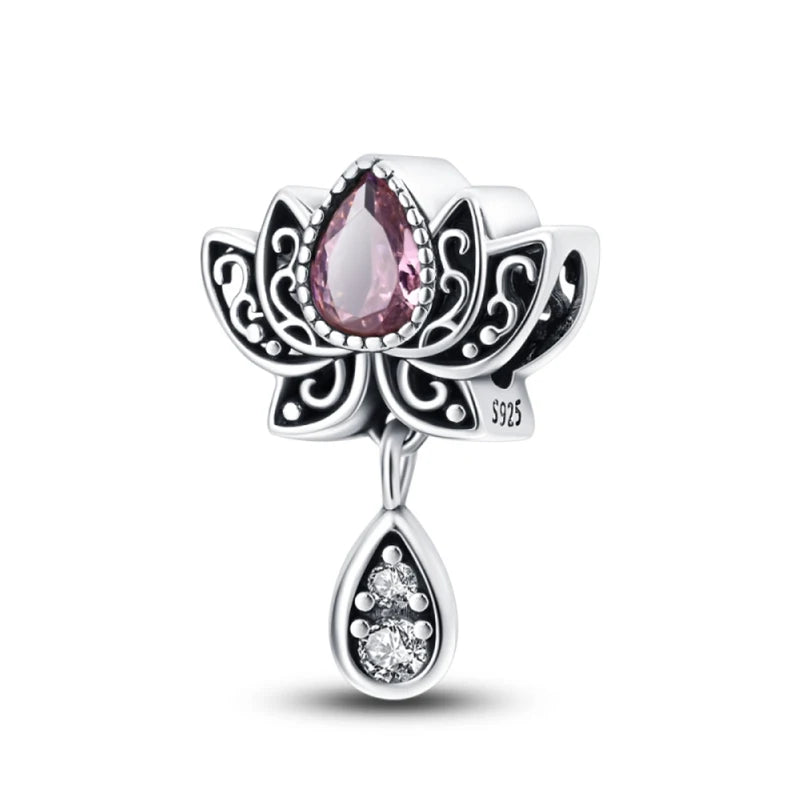 925 Silver Plated Magic Mirror Perfume Princess Angel Trunk Pink Charms Beads Fit Pandach 925 Original Bracelet Fine DIY Jewelry