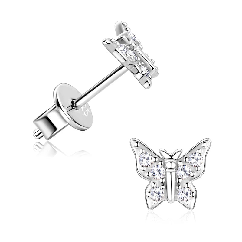 OXTAO Butterfly Earrings for Women Real 925 Silver Moissanite Earring Luxury Girls Ear Piercing Accessories Fancy Gift Jewelry