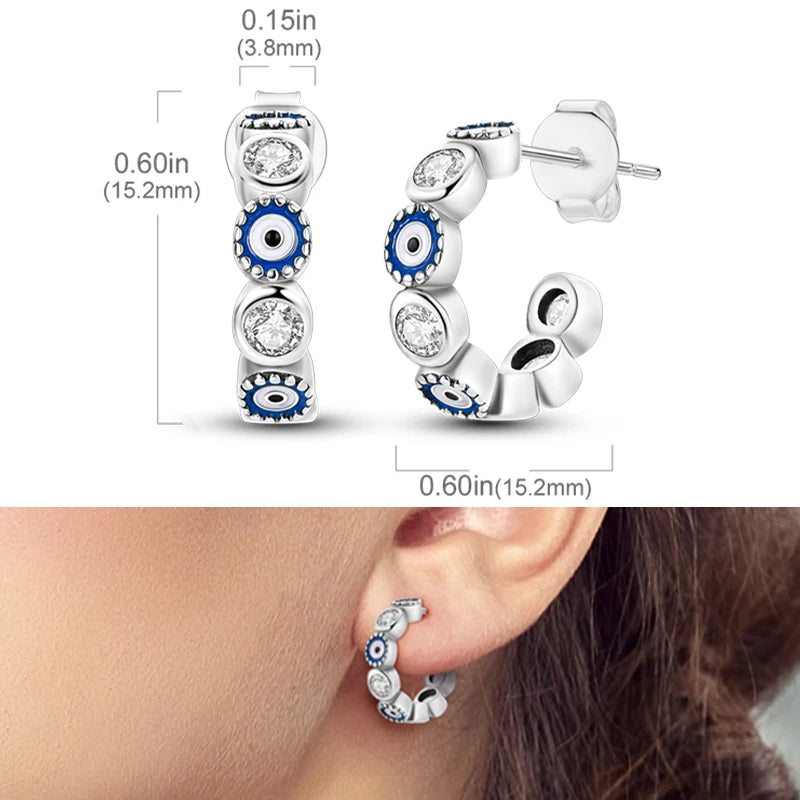 Earrings 925 Sterling Silver Stud Earrings Unicorn Star Zircon Stud Hoop Earrings For Women Girls Lovely Fashion Jewelry Gift
