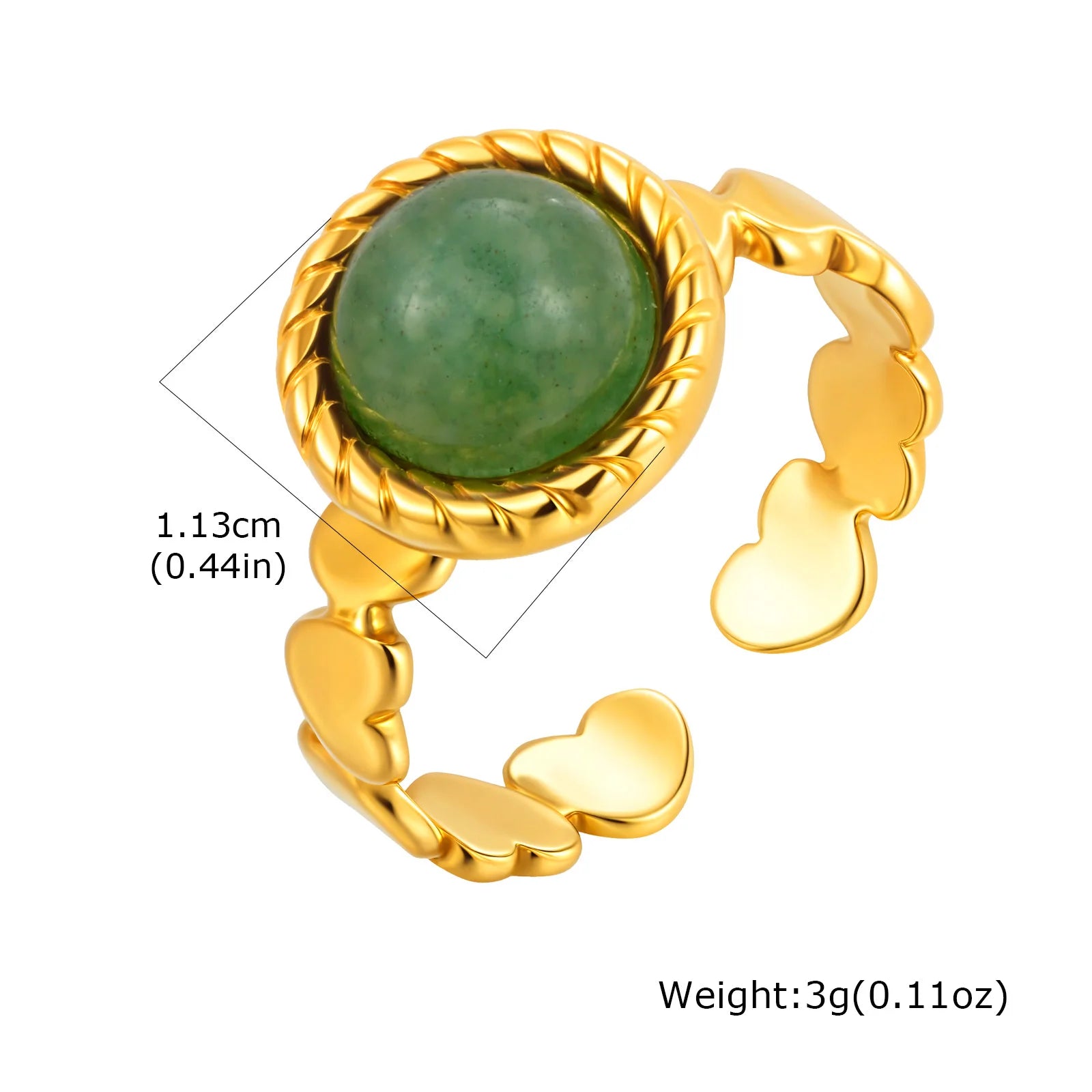 Vnox Elegant Natural Stone Stainless Steel Rings Fashion Colored Pearl Opal Turquoise Rings For Women Retro Waterproof Jewelry