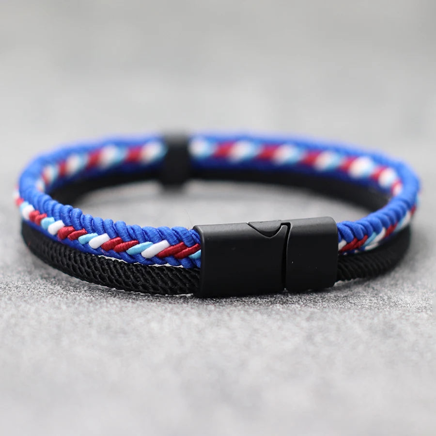 Noter 2025 Personalized Handmade Rope Bracelet For Men Detachable Buckle 4 Colors Grade A Ethnic Fabric Bangle Pulseria Homme