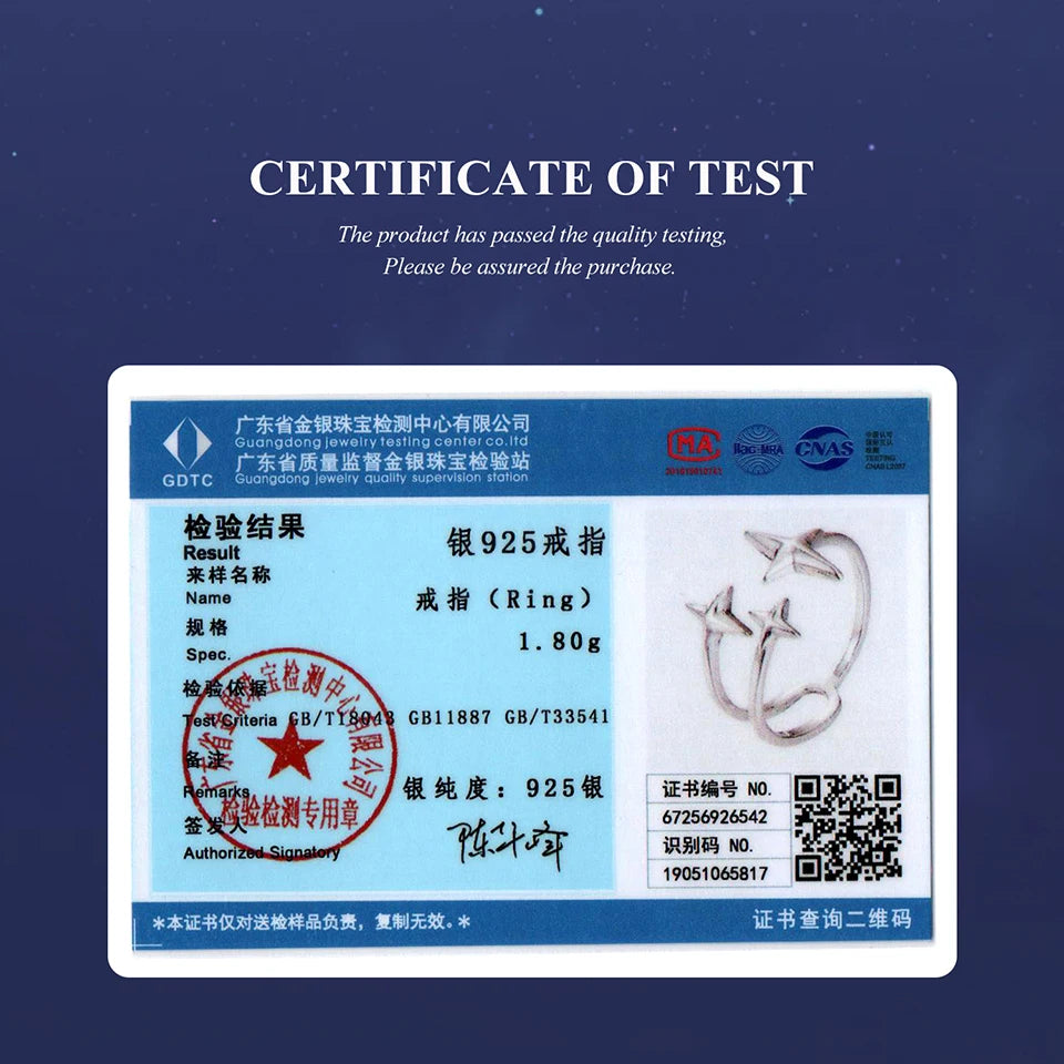 Bamoer Starlight Doppellagiger offener Ring, verstellbar, Drei-Sterne-Ring, Original, für Damen, Partnerinnen, Mädchen, minimalistisches Geschenk, Geburtstagsgeschenk