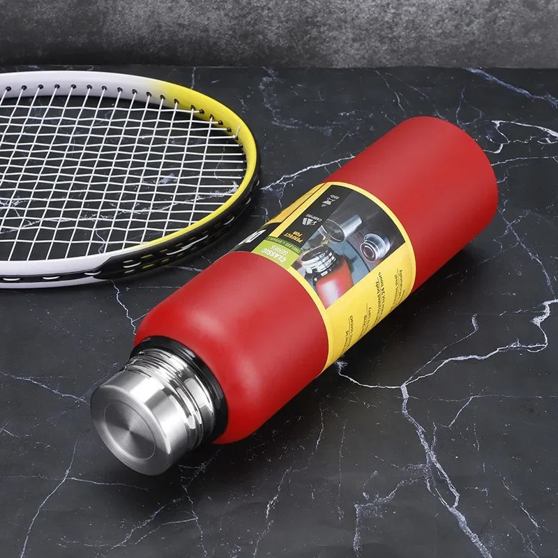 Large-capacity Thermos Cup 304 Stainless Steel Outdoor Portable Mountaineering Sports Water Bottle with Rope 500/750/1000/1500ml