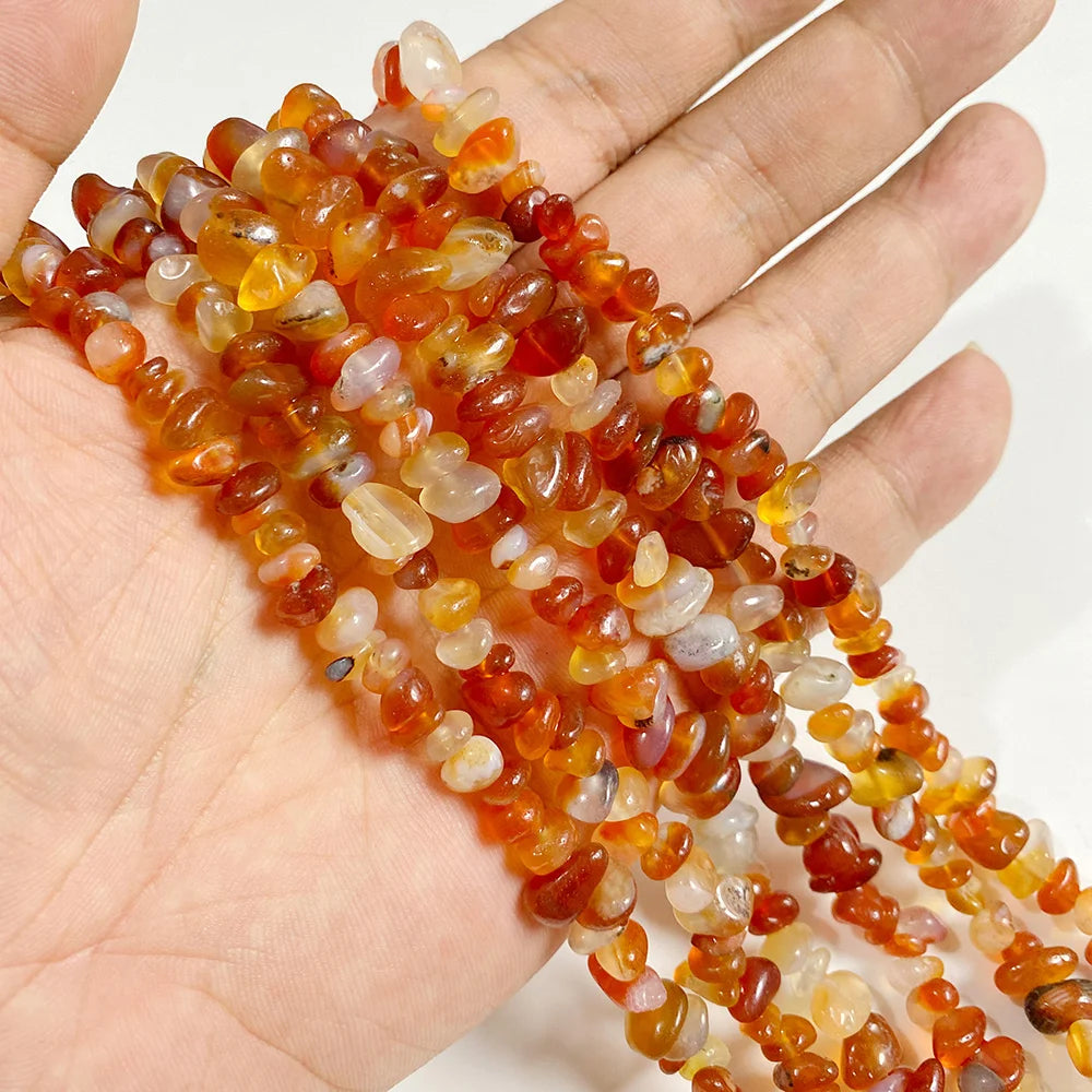 Wholesale Natural Red Carnelian Stone Bead Round Rondelle Coin Agat Loose Spacer Beads For Jewelry Making Bracelet Necklace DIY