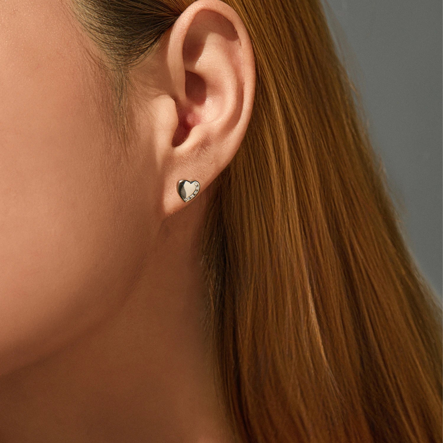 MODIAN Sparkling Clear CZ Small Ear Studs 925 Sterling Silver Heart Daily Wear Stud Earrings For Women Fine Jewelry