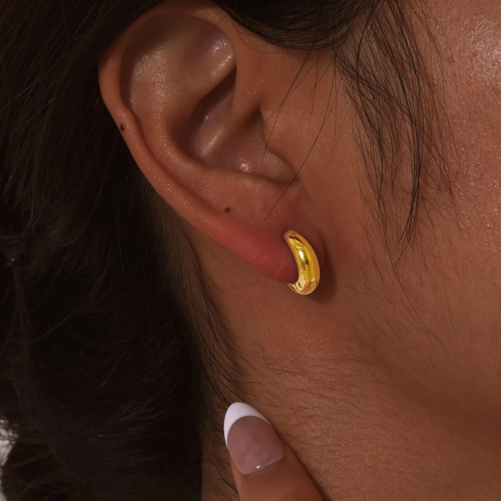 Vnox Simple Circle Hoop Earrings Stainless Steel Gold Color  High Polish Round Earring For Women  Aesthetic Jewelry Girls Gift