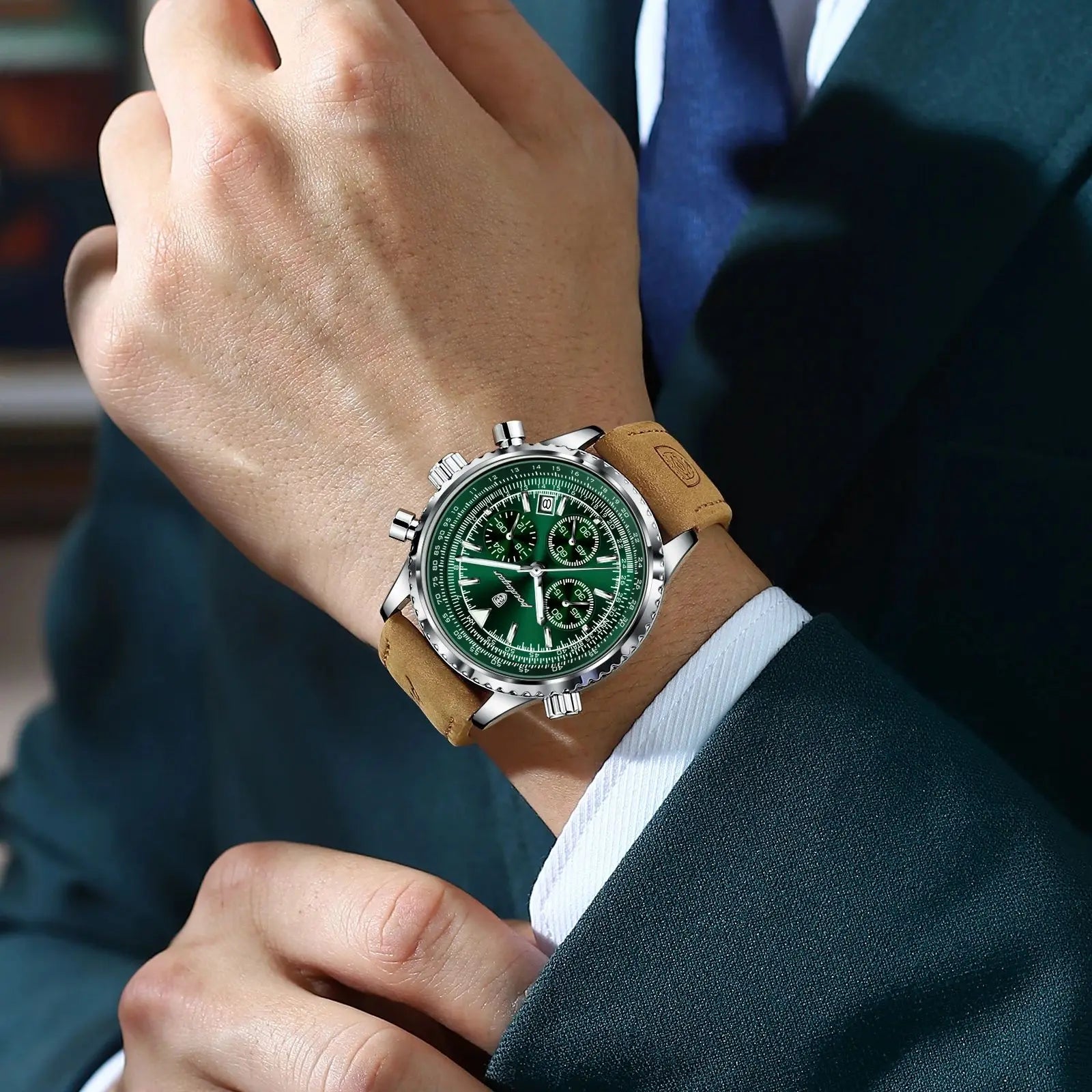 POEDAGAR Luxury Man Watch Quartz Waterproof Luminous Date Chronograph Leather Men Wristwatch Military Sports Men's Watches Reloj - Madeinsea©