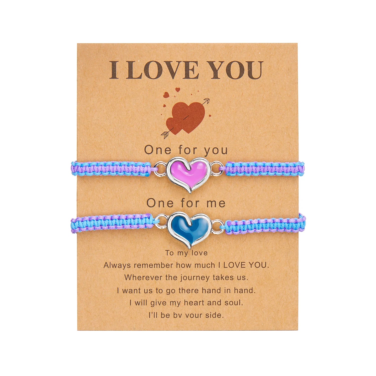 Minimalist Handmade Braided Couple Bracelet for Women Men Romance Luminous Heart Matching Bracelet Trendy Jewelry Gift