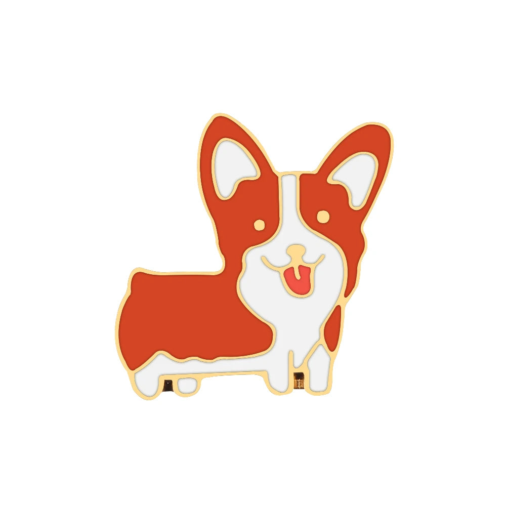 Pet Dog Lover Collection Brooch Cute Corgi German Shepherd Golden Retriever Dog Enamel Pins Women Men Lapel Pin Badges Jewelry