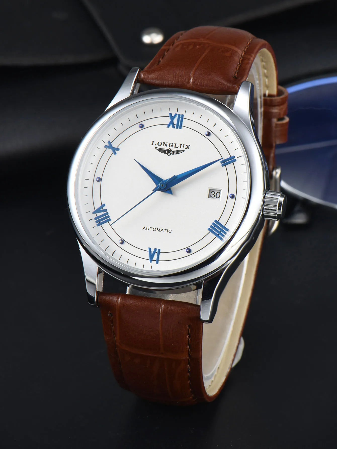 LONGLUX automatic man watch wholesale mechanical watches simple versatile date waterproof fashion leather man watch men gift - Madeinsea©