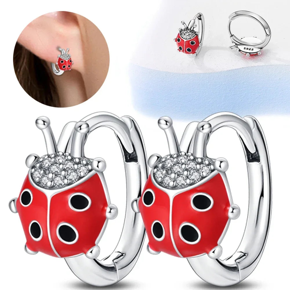 2025 All New Sterling Silver S925 Honey Bees, Cats, Dogs Zircon Earrings and Eardrop Simple Fine Jewelry Women Girls Party Gift