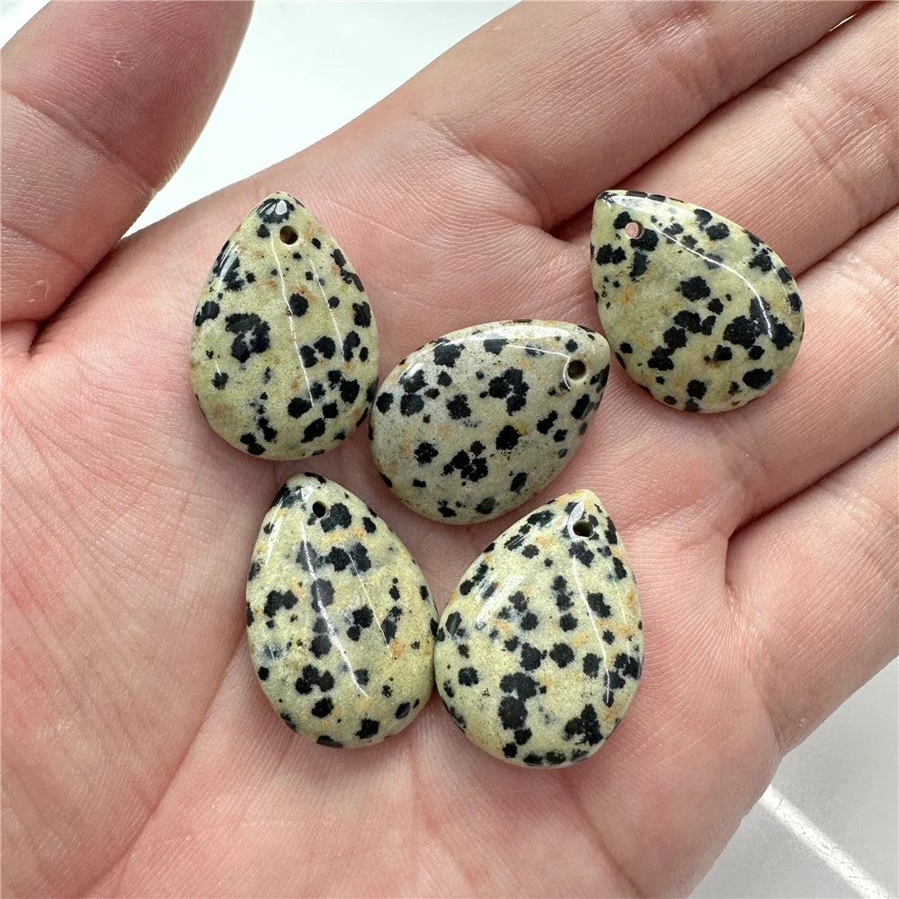 High Quality Smooth Water Drop Gem Pendant Natural Apatite Quartzs Labradorite Top Drilled Charm Bead For Jewelry DIY 18X25MM