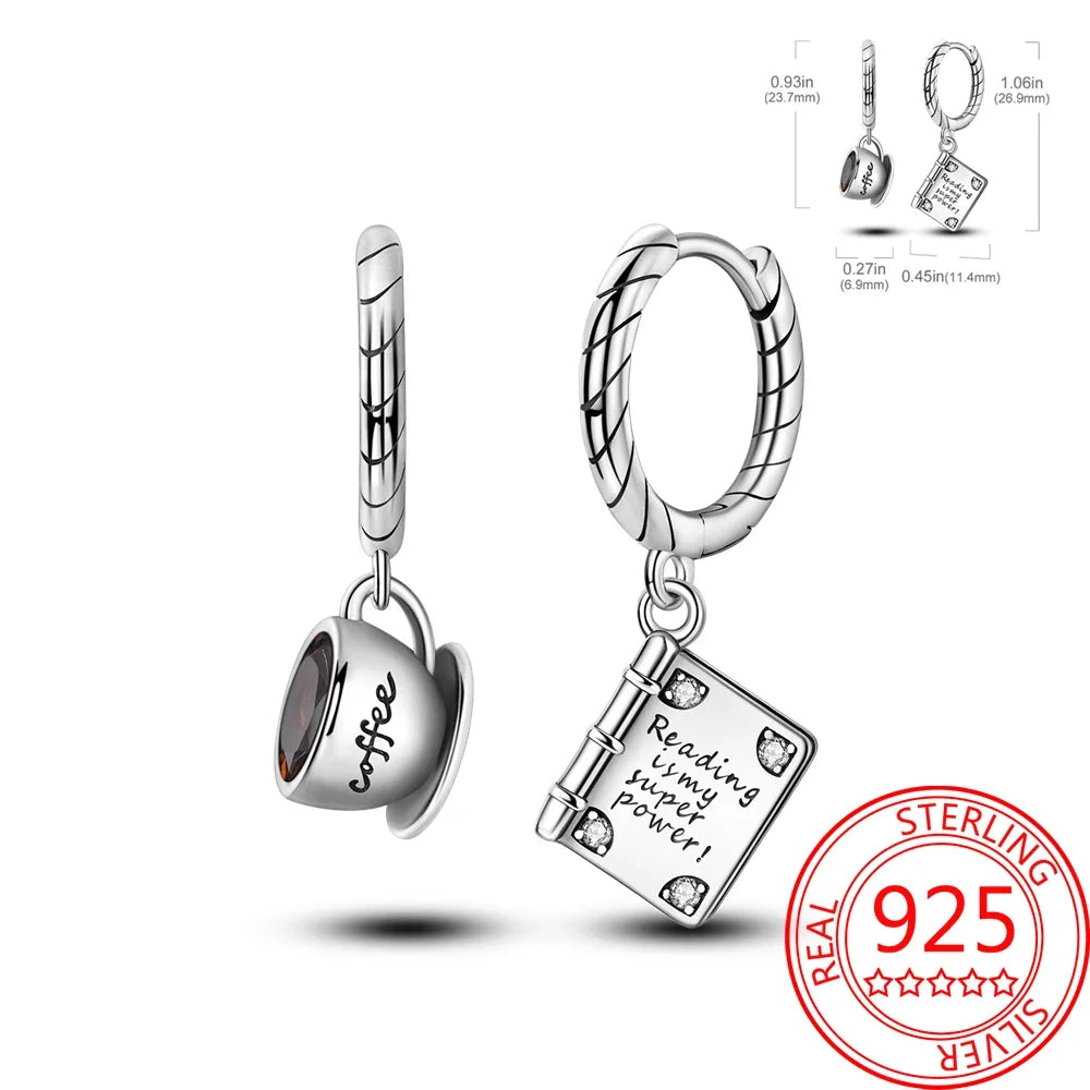 Ear Ring Series 925 Sterling Silver Star Moon Unicorn Tulip Flower Butterfly Bee Geometry Earrings Ladies Pairing with Jewelry