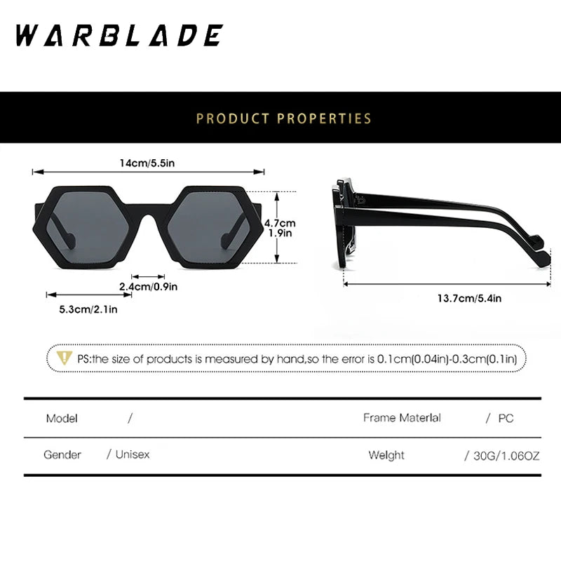 2025 Luxusmarkendesign Sechseck-Sonnenbrille Kleiner Rahmen Unregelmäßige Ins Mode Sonnenbrille Polygon Sonnenschutz für Frauen Männer UV400