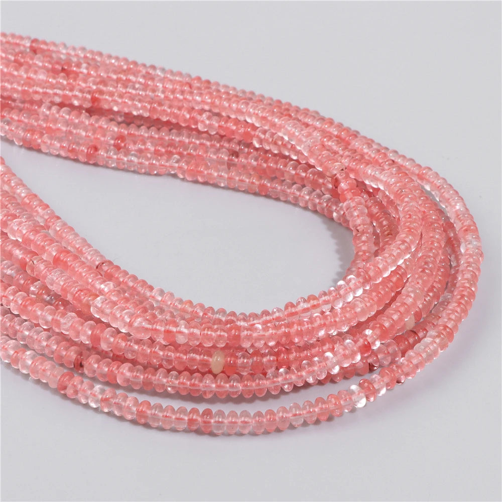 Natural Flat Round Stone Beads Abacus Shape Jaspers Quartzs Gems Beads For DIY Necklace Earrings Jewelry Making Accessori 2*4mm