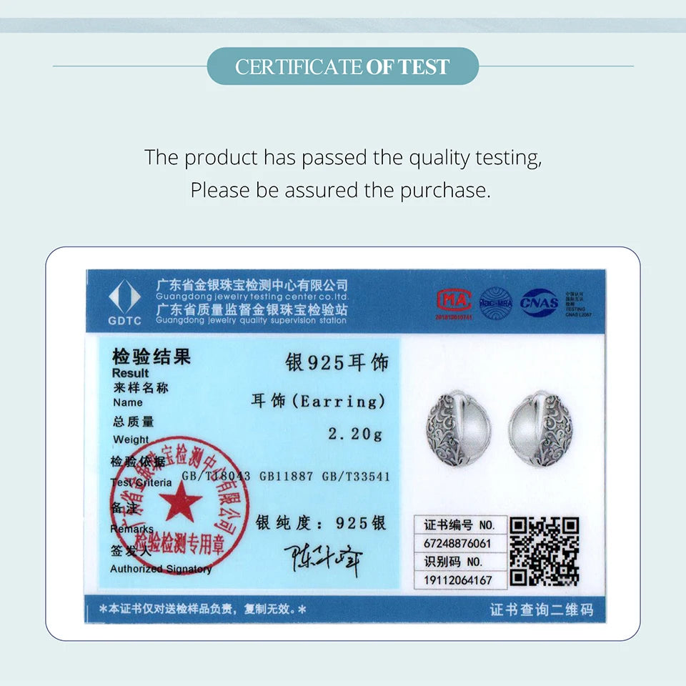 BAMOER Solid 925 Sterling Silver Retro Pattern Hoop Earrings for Women, Hypoallergenic Lightweight Personalized Fine Jewelry