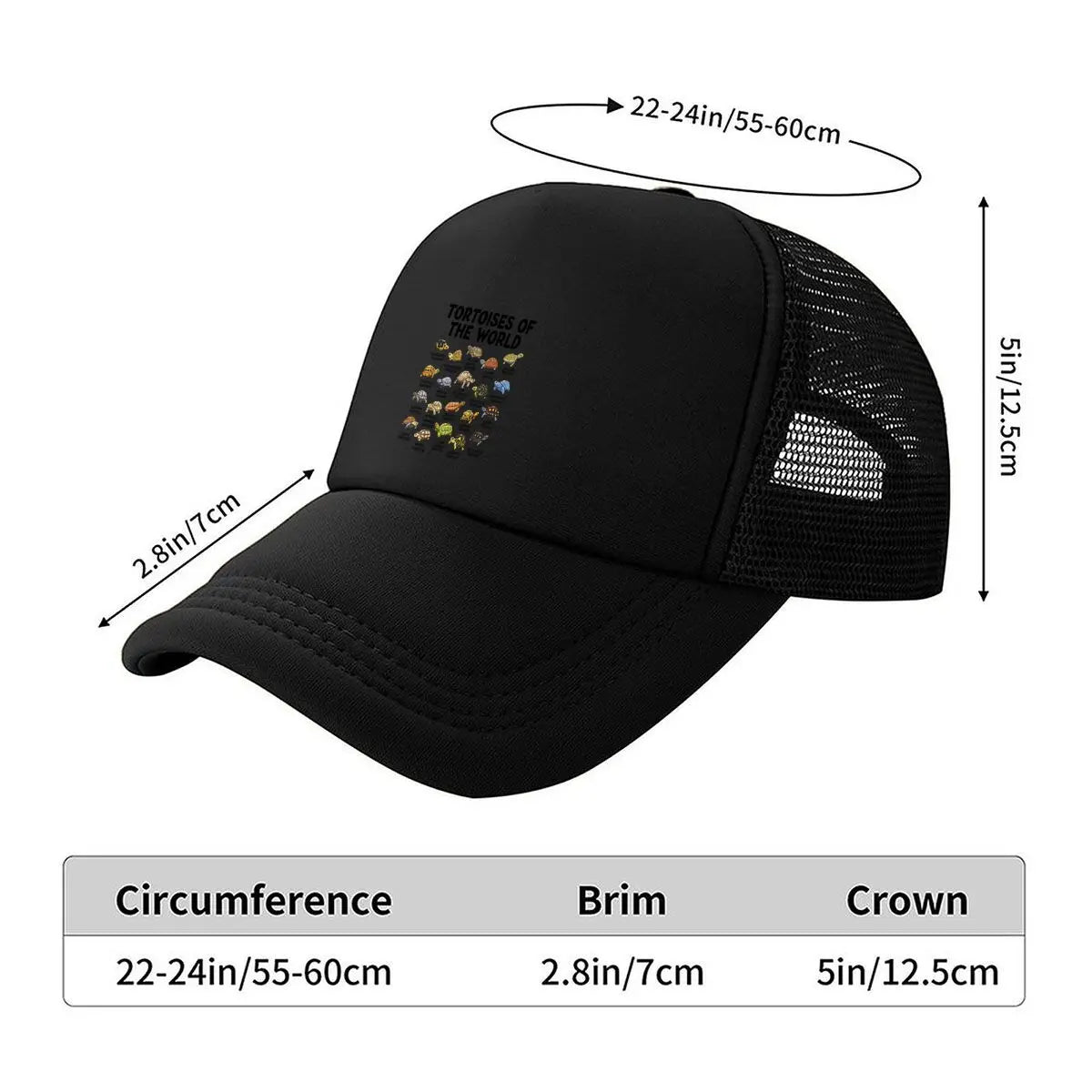 Casual Tortoises Of The World Graphic 2026 Mesh Baseball Cap