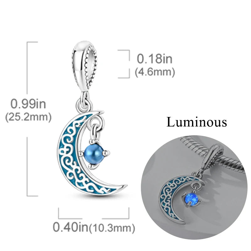 2024 neue 925 Sterling Silber Charms Glühwürmchen Sterne Glühende Leuchtende Charme Perlen für Original Anhänger Armbänder DIY Schmuck Geschenk