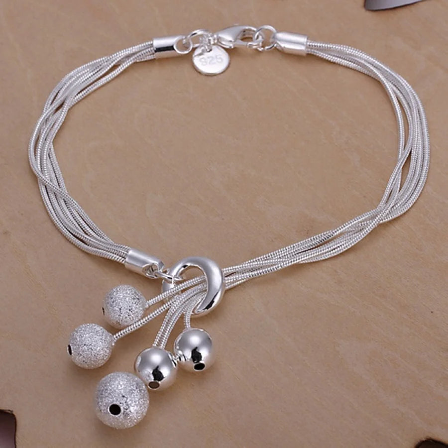 Noble 925 Sterling Silver Square Solid Chain Bracelet for Women Men Charm Party Gift Wedding Fashion Jewelry - Madeinsea©