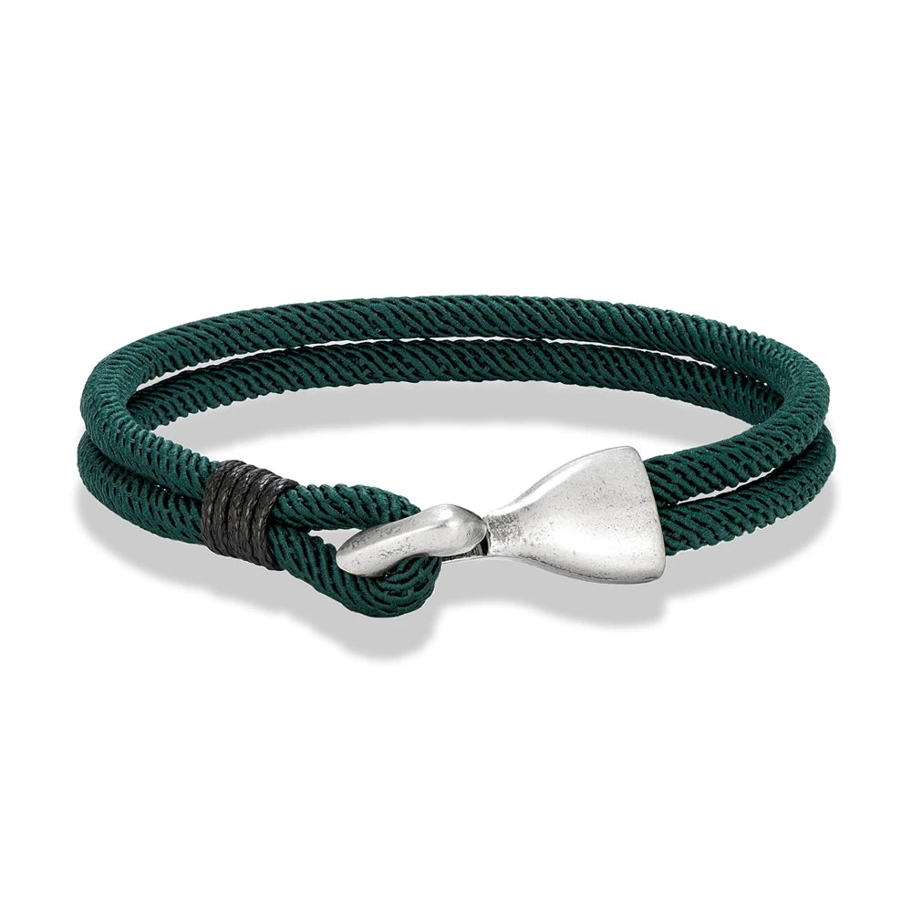 MKENDN Retro Men Anchor Hook Double Strand Rope Bracelet Wristband Fashion Nautical Rope Bracelets For Women Handmade Gifts