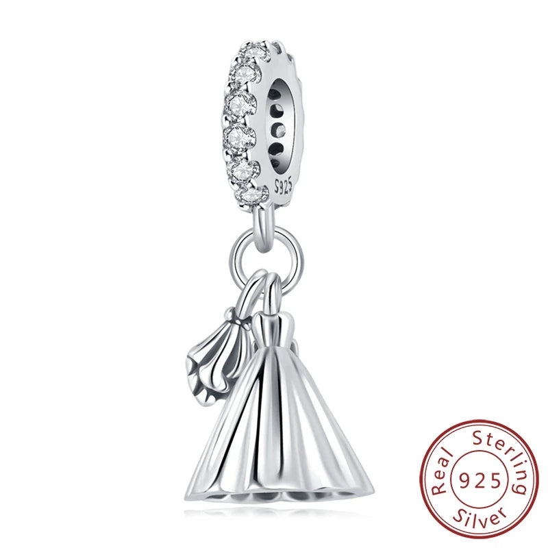 100% Real 925 Sterling Silver Charms Beads Stars Moon Pendant Fit Original Charms Bracelets Bangle DIY Jewelry Gifts