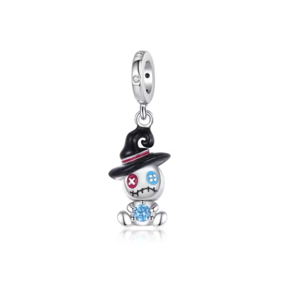 Miniso Gruseliges Skelett-Geister-Serie 925 Sterling Silber Charm Halloween Hut Perle Passend für Damen Original Schmuck Geschenk