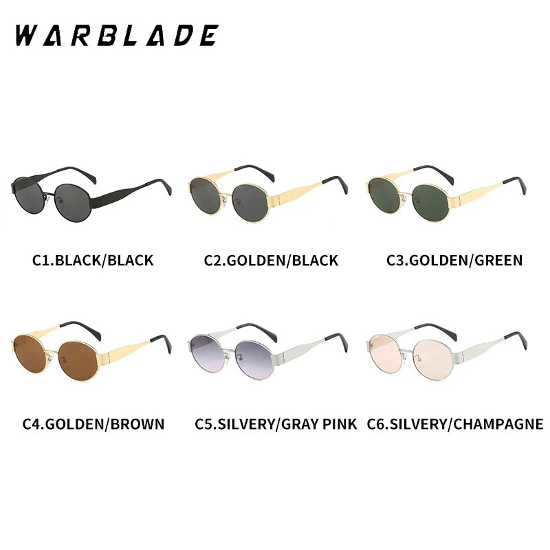 2025 Advanced Metal Sunglasses Fashion Small Oval Glasses Brand Designer Vintage Sun Glasses High Quality Oculos De Sol UV400