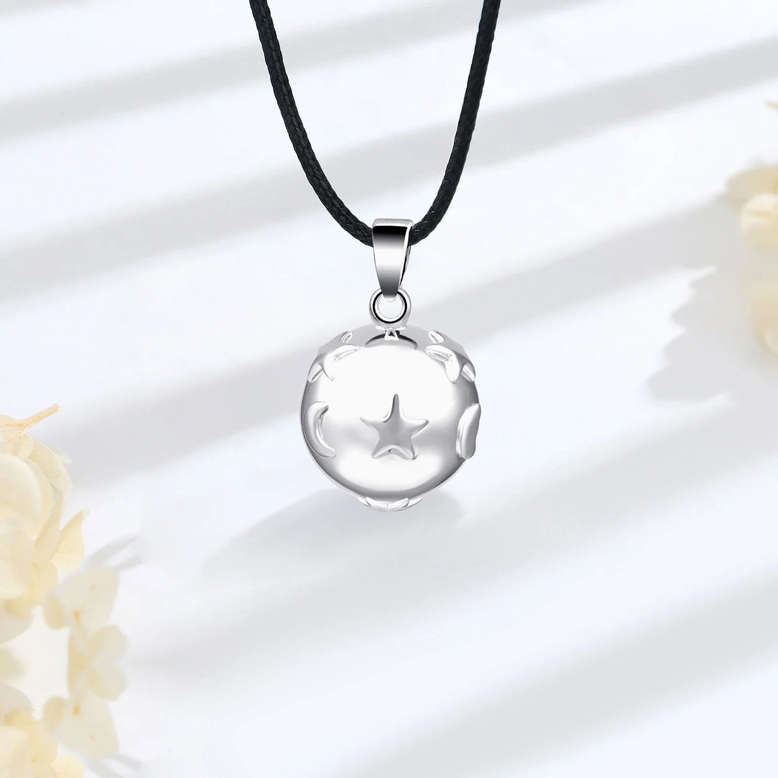 Eudora Bola de Grossesse Necklace Star Moon Angel Caller Musical Bell Pendant DIY Maternity Jewelry for Pregnant Women Gift