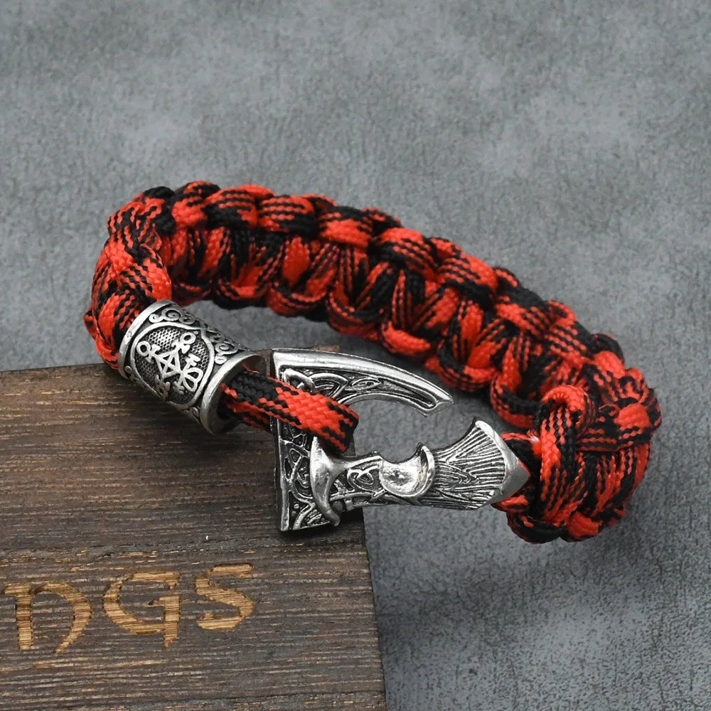 Bracelets de perles de la Trinité avec runes vikings nordiques pour hommes, marteau Mjolnir, paracorde, hache slave Perun, bracelet amulette, bijoux faits à la main pour hommes