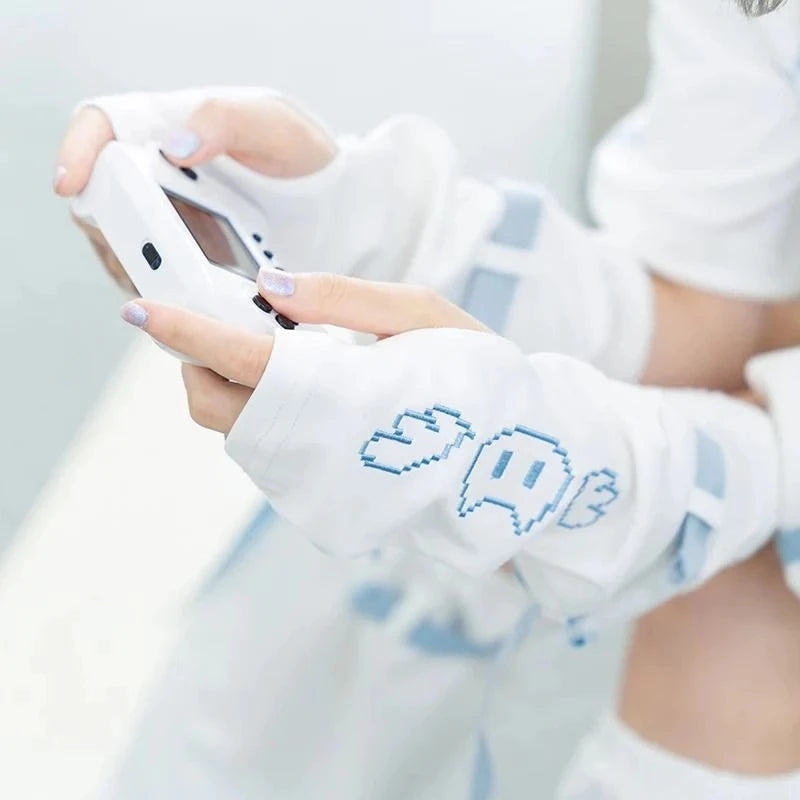 Japanese Kawaii White Hoodies Women Y2k Aesthetic Oversized Embroidery Jacket Harajuku Zipper Grunge Loose Sweatshirts Autumn