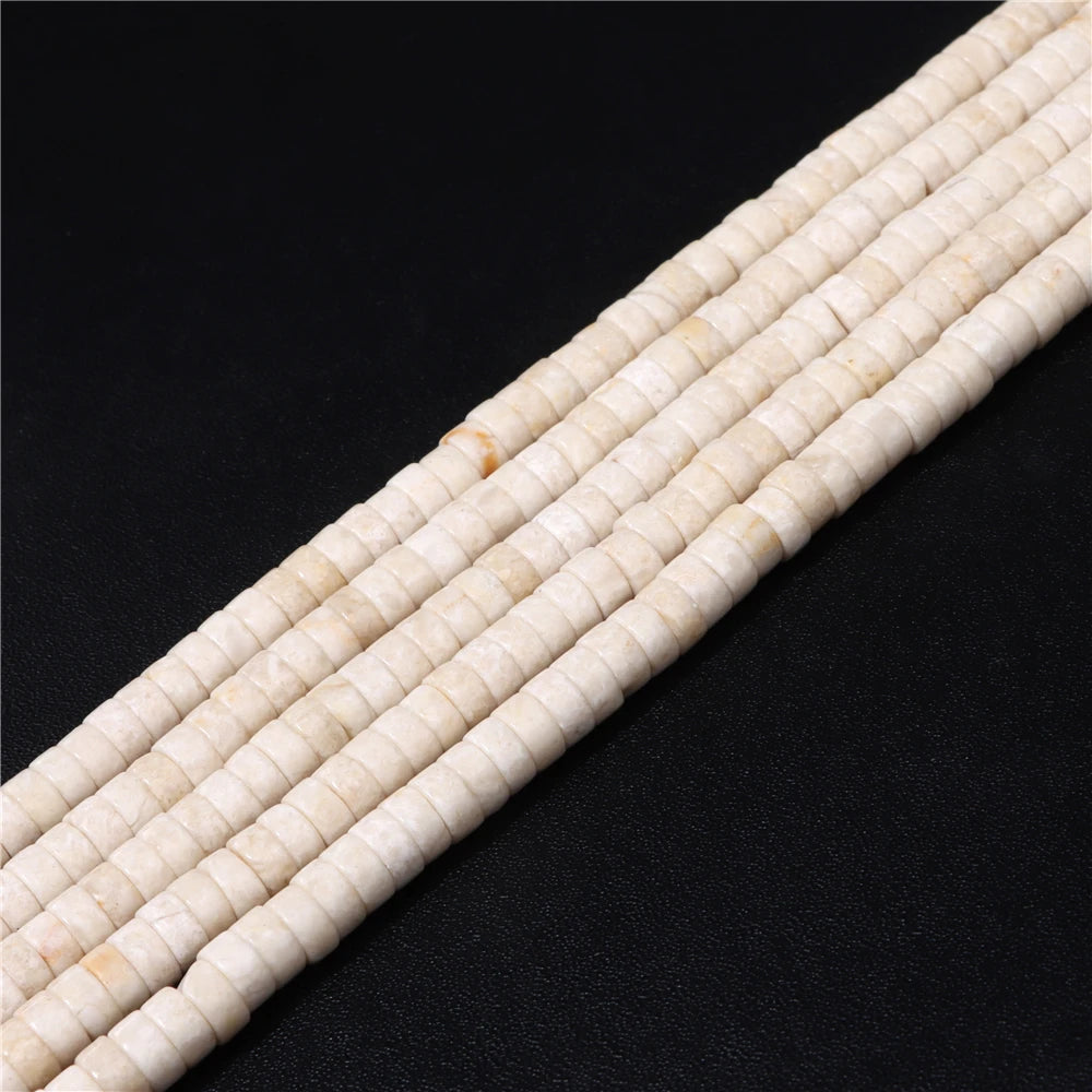 6x3mm Natural Flat Round Stone Beads Turquoises Labradorite Jaspers Spacer Loose Heishi Bead For Jewelry Making DIY Accessories