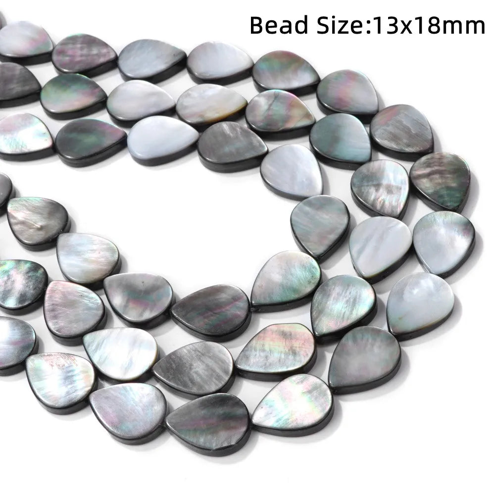 High Quality Natural Shell Beads Grey Mother of Pearl Heart Square Round Spacer Beads For Jewelry Making DIY Bracelet Handmade