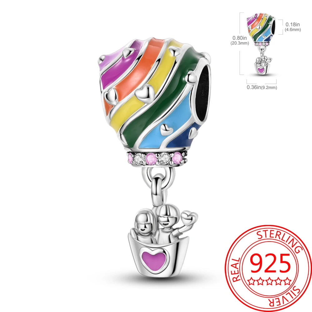 925 Sterling Silver Paris Tower Aircraft Travel Charm Pendant Beads Fit Charm Original Bracelet for Women Jewelry Making