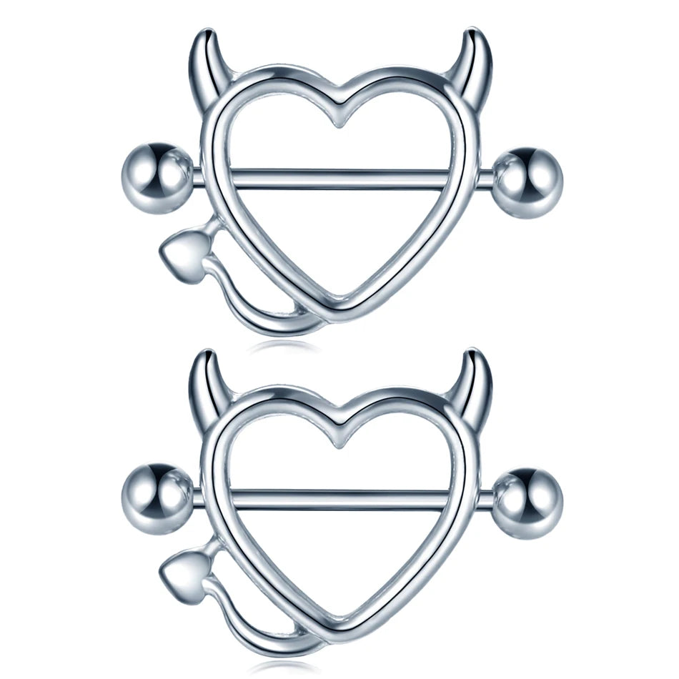 1Pair Steel Screw Nipple Clamps Sexy Women Clip Nipple Rings Faux Nipple Piercing Jewelry Non Piercing Nipple Shiled Rings 14G