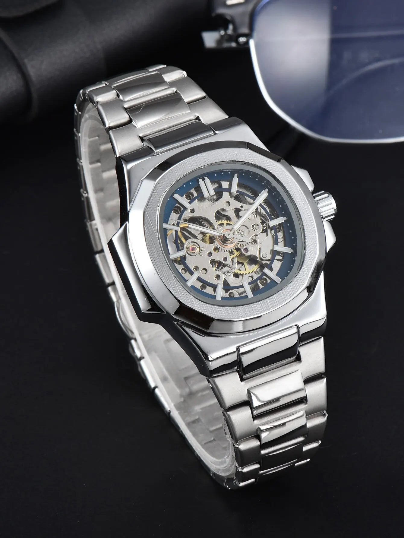LONGLUX HOT SALE automatic mechanical men watch wholesale no logo waterproof skeleton business  stainless steel gift watch - Madeinsea©