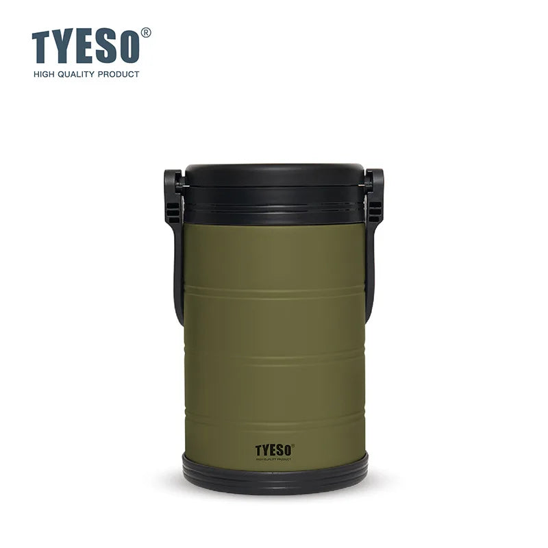 TYESO Large Capacity Vacuum Insulated Portable Cooler Portable Ice Box for Outdoor Camping Picnic Leakproof for Drinks Storage