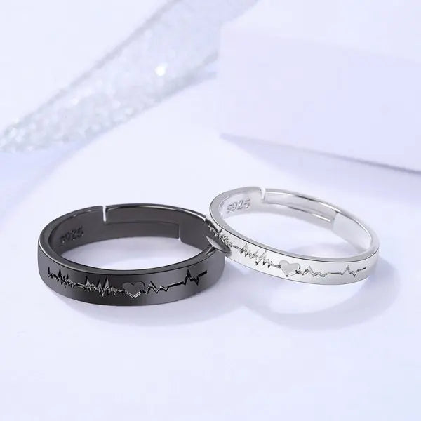 2 Pcs Sun Moon Lover Couple Rings Simple Opening Ring For Couple Men Women Wedding Engagement Promise Valentine's Day Jewelry