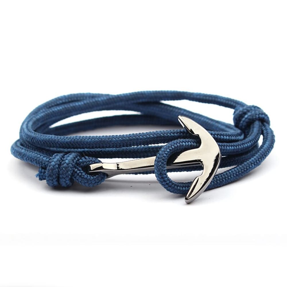 Adjustable Anchor Bracelet - Blue