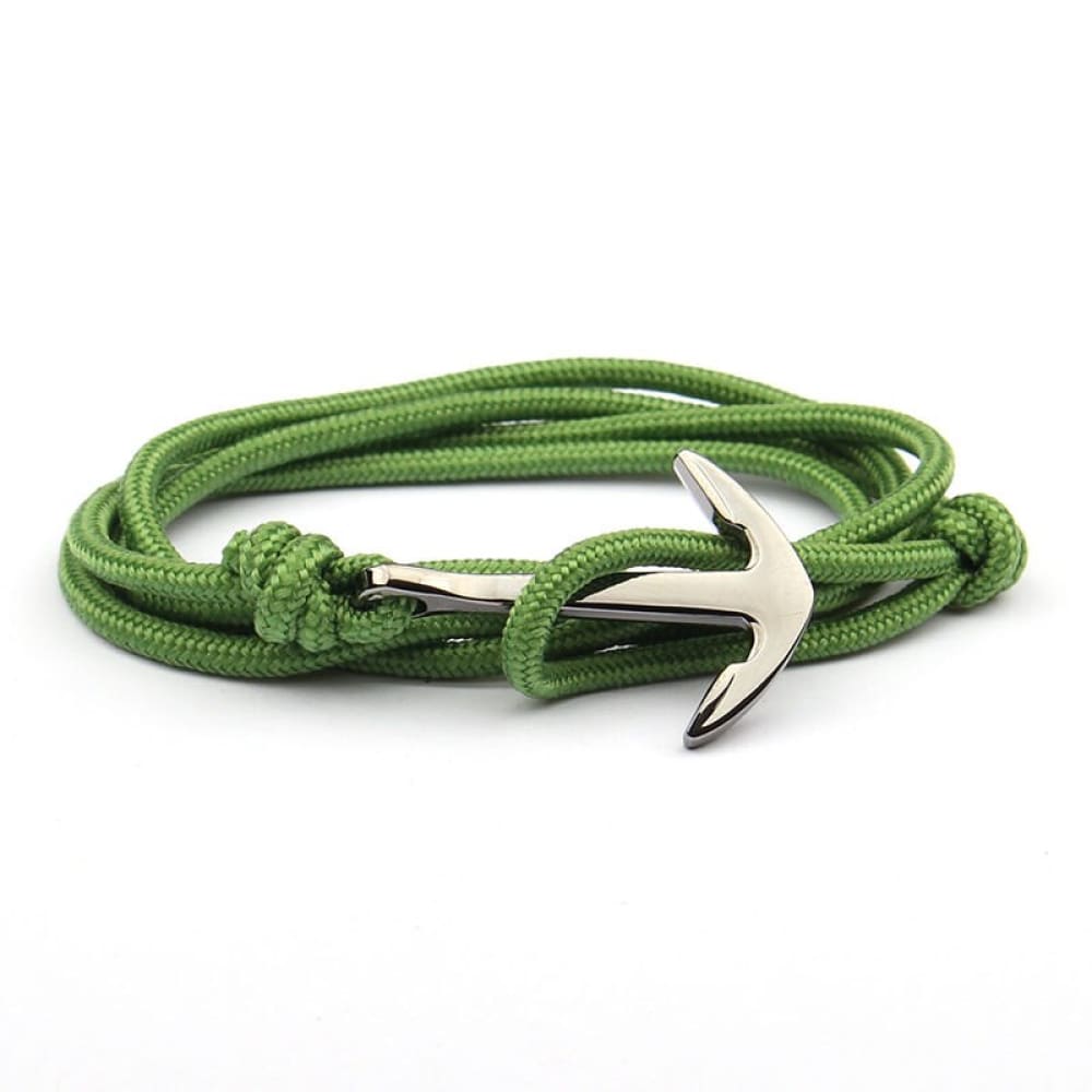 Adjustable Anchor Bracelet - Green