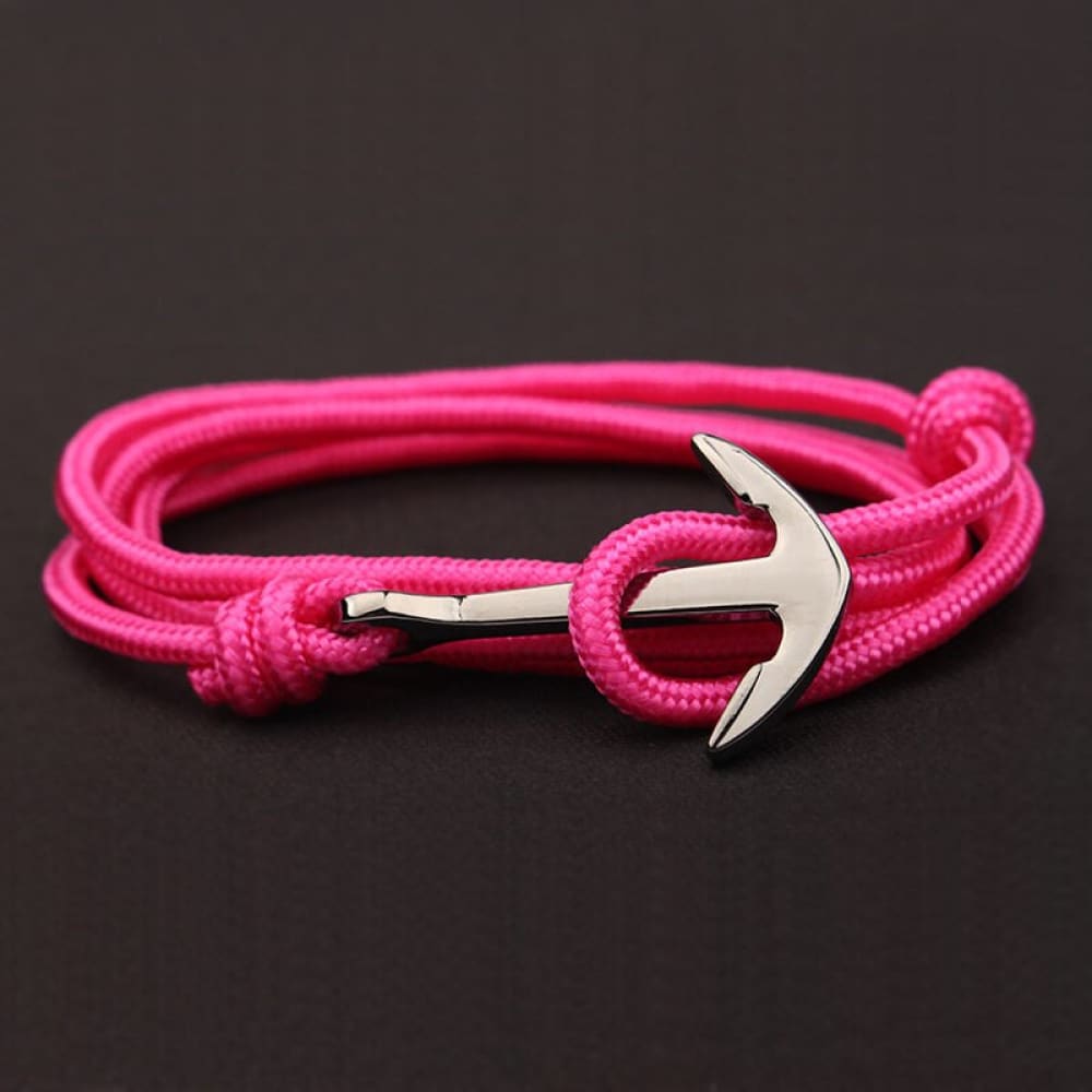 Adjustable Anchor Bracelet - Pink