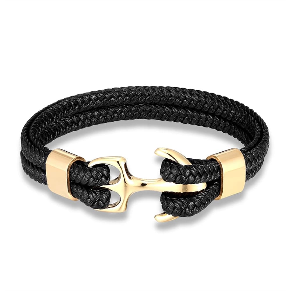 Amazone Anchor Bracelet - Gold-Black