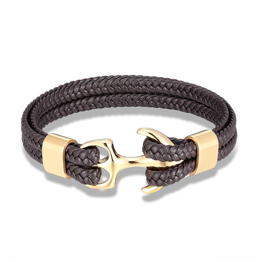 Amazone Anchor Bracelet - Gold-Brown