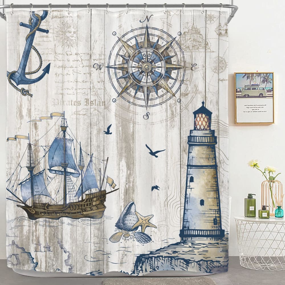 Anchor and Sailboat Curtain