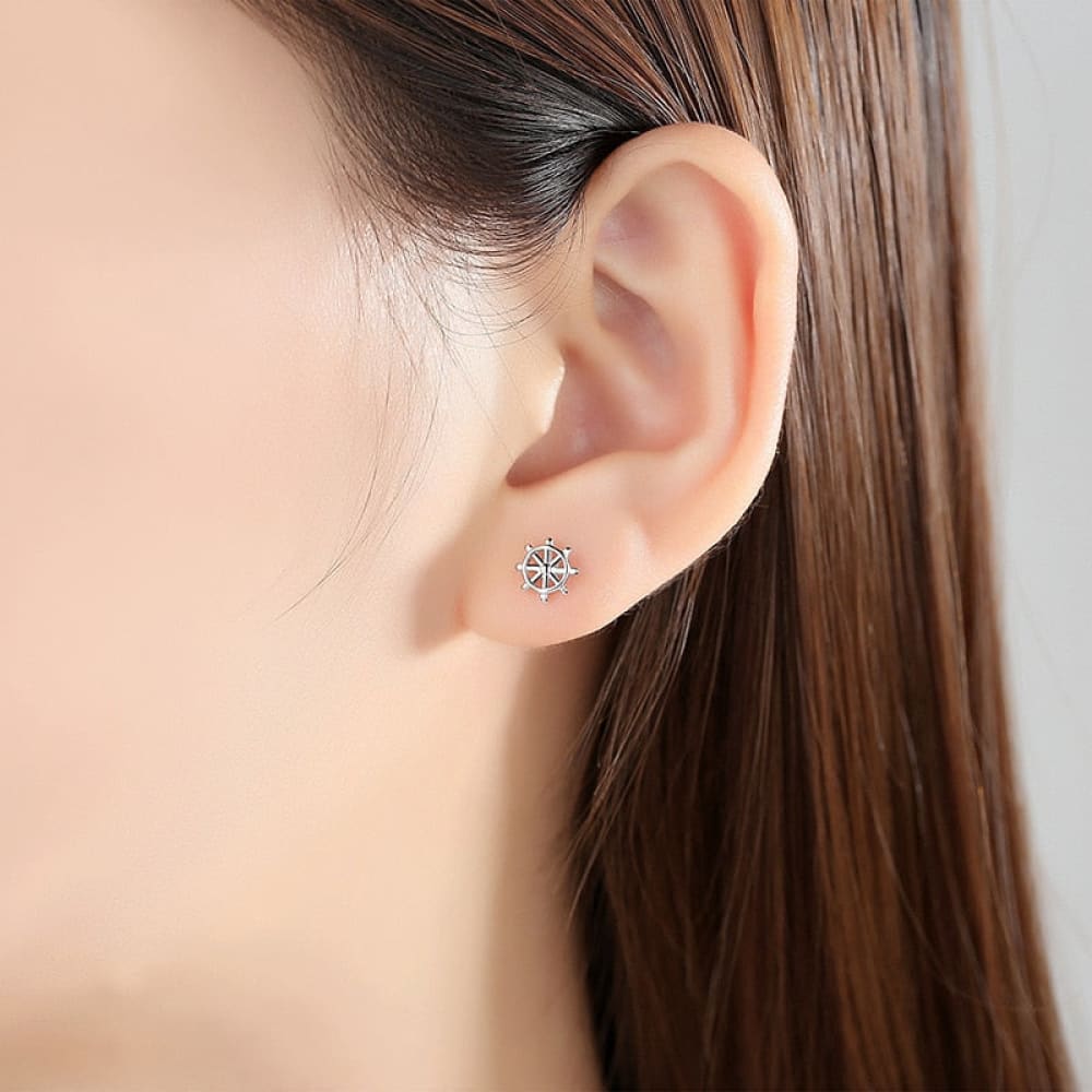 Anchor earrings Silver
