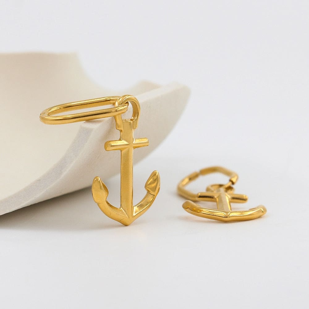 Anchor Gold Earrings