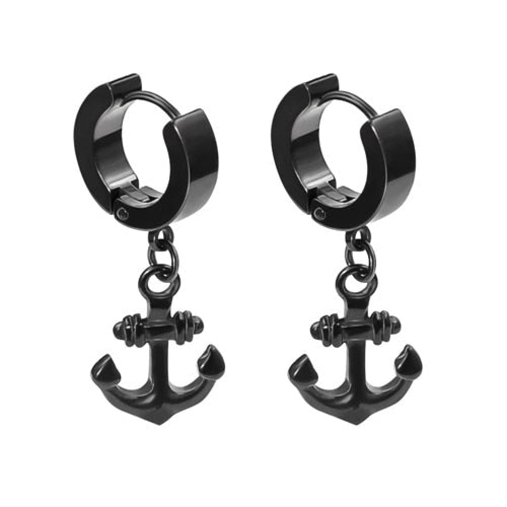 Anchor shaped earrings - Black
