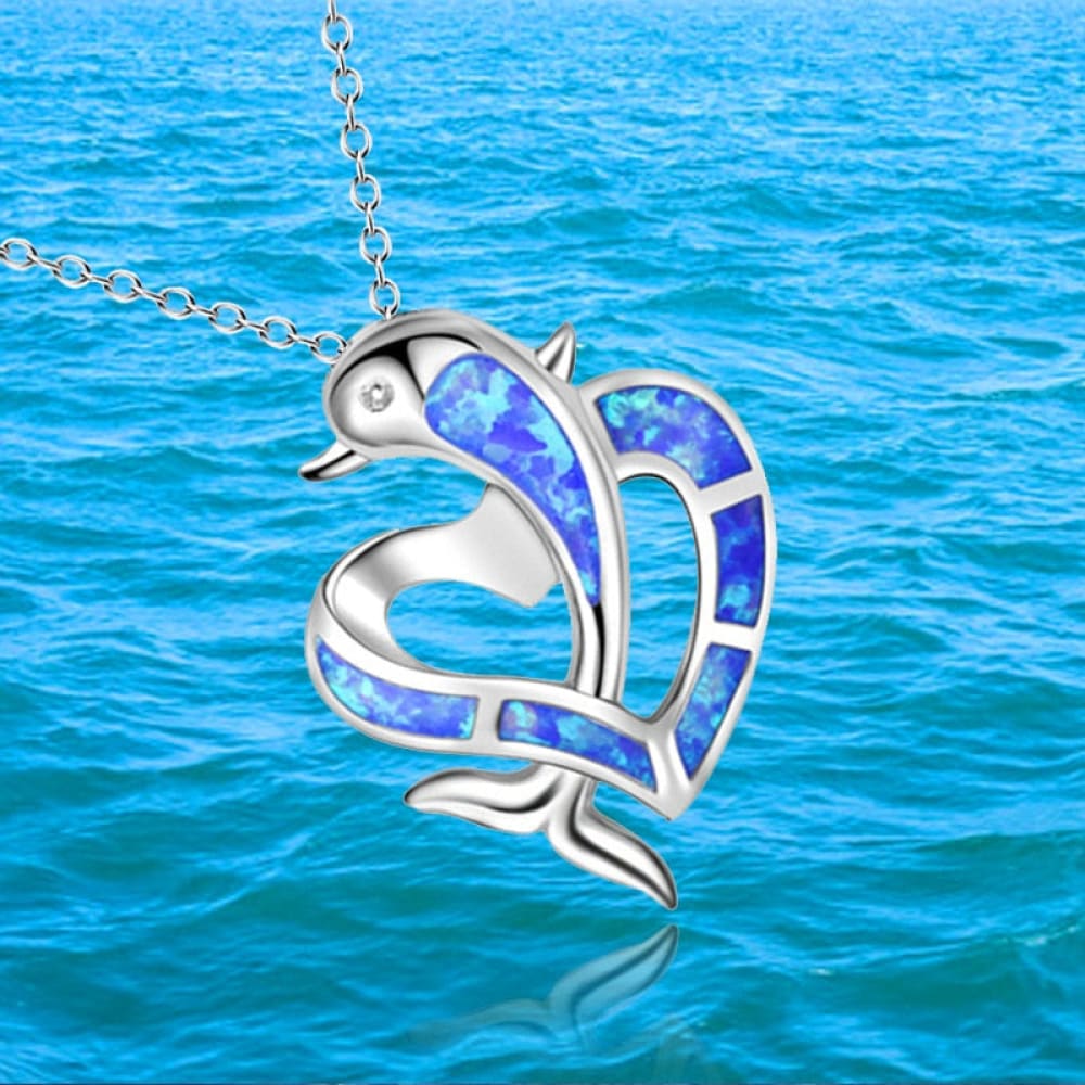 Aquamarine Dolphin Necklace