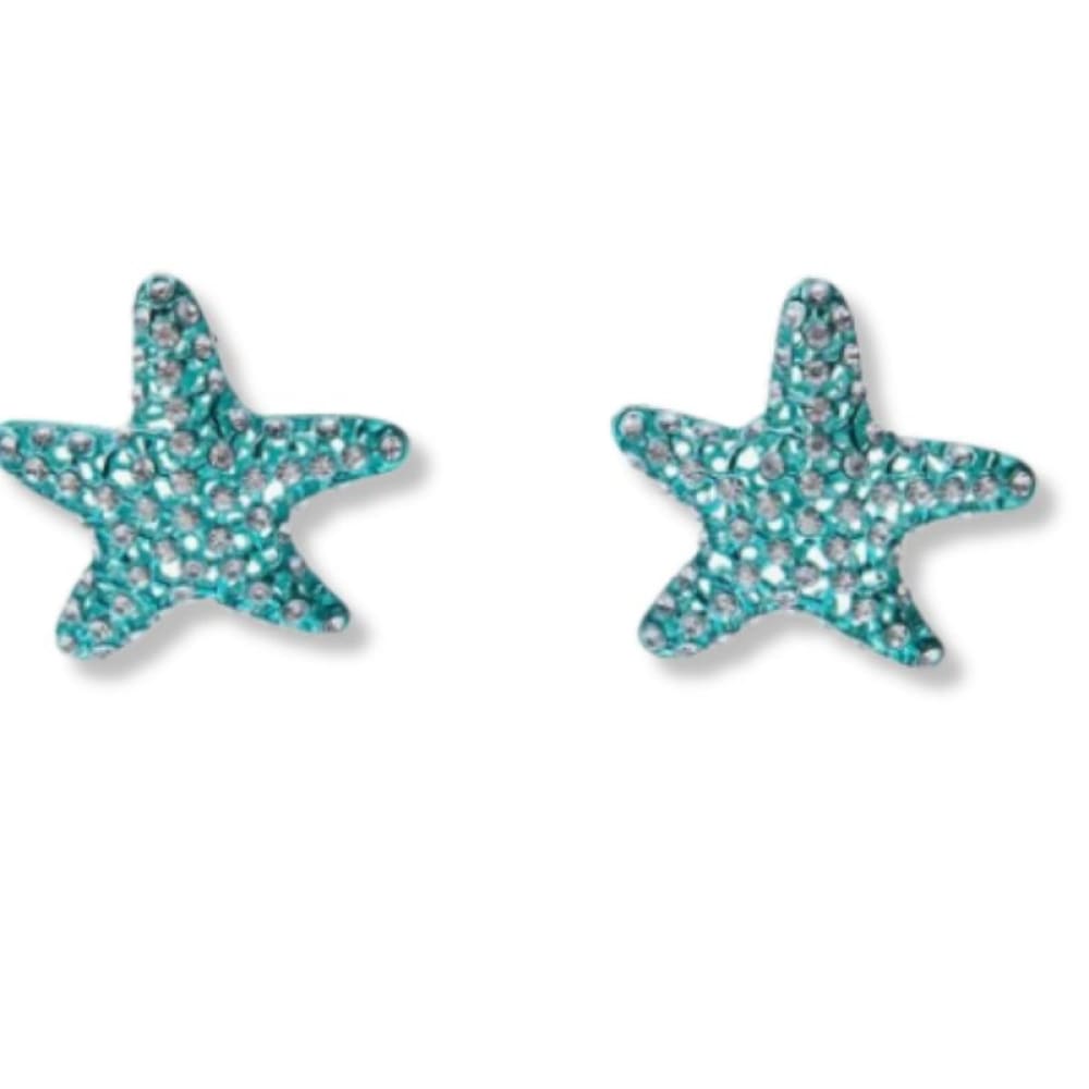 Aquamarine Starfish Earrings