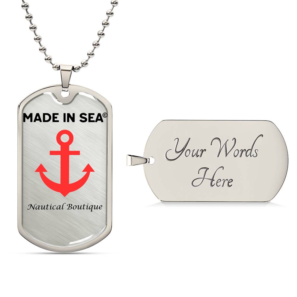 Personalized Military Tag Necklace (Silver/Gold) by MadeInSea